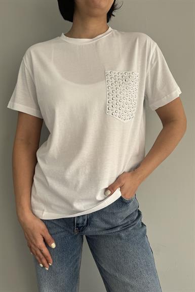 CEP ZIMBA DETAYLI TSHIRT