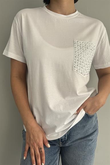 CEP ZIMBA DETAYLI TSHIRT