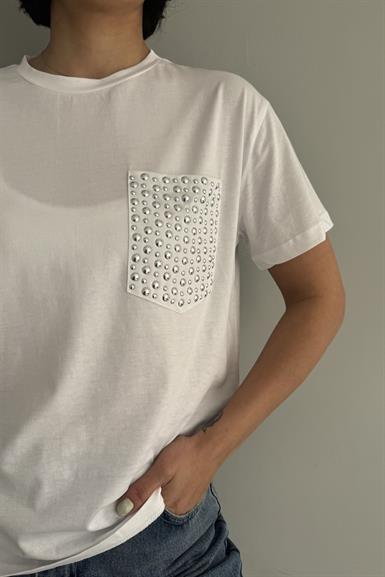 CEP ZIMBA DETAYLI TSHIRT