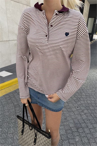 ÇİZGİLİ YAKALI TSHIRT