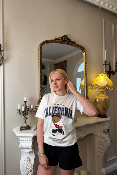 COLİFORNIA BASKI DETAY TSHIRT