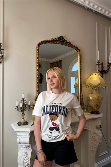 COLİFORNIA BASKI DETAY TSHIRT