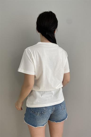 CROP NAKIŞLI TSHIRT