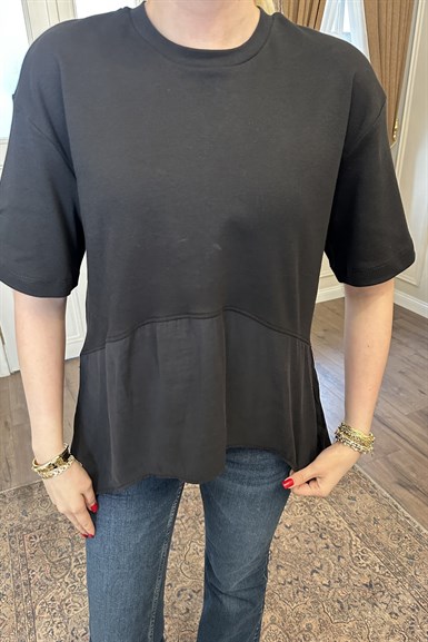 ETEĞİ DOKUMA GARNİLİ TSHIRT