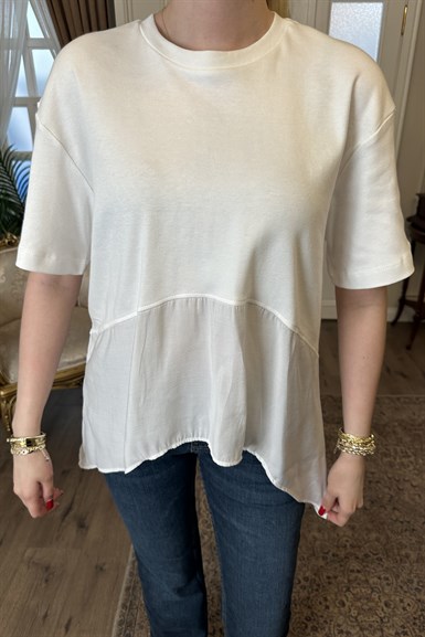 ETEĞİ DOKUMA GARNİLİ TSHIRT