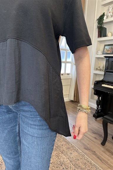 ETEĞİ DOKUMA GARNİLİ TSHIRT