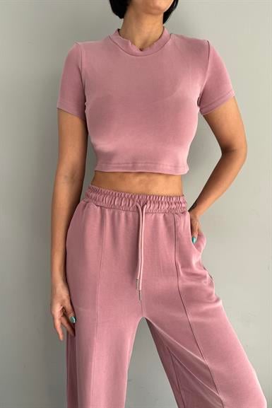 KISA KOL CROP MODAL TSHIRT