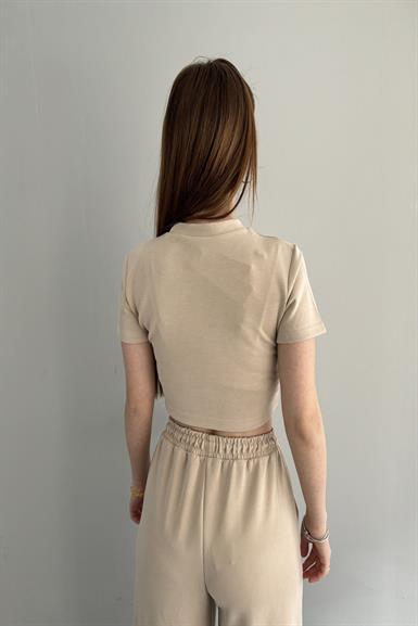 KISA KOL CROP MODAL TSHIRT