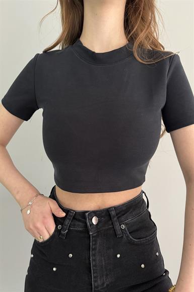 KISA KOL CROP MODAL TSHIRT