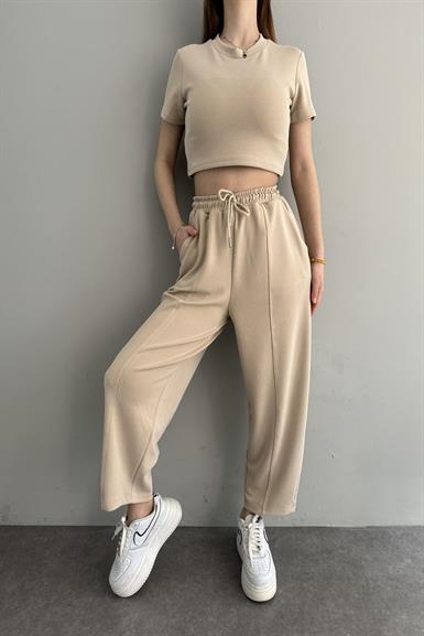 KISA KOL CROP MODAL TSHIRT