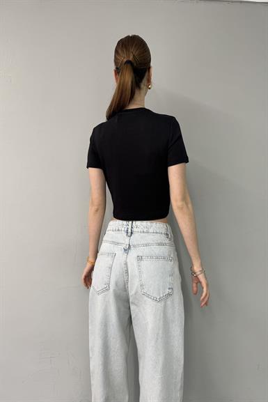 KISA KOL CROP TSHIRT