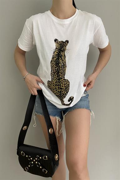 LEOPAR BASKILI TSHIRT
