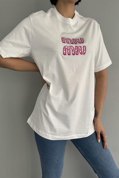 NAKIŞ PUL DETAYLI TSHIRT