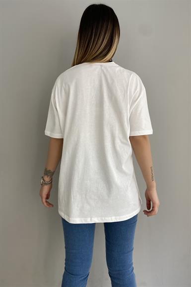 NAKIŞ VE BASKI DETAYLI TSHIRT