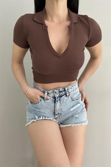 POLO YAKA CROP TSHIRT