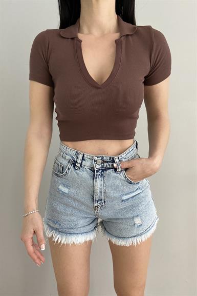 POLO YAKA CROP TSHIRT
