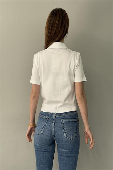 POLO YAKA NAKIŞ DETAYLI TSHIRT
