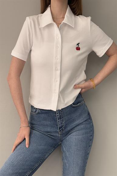 POLO YAKA NAKIŞ DETAYLI TSHIRT
