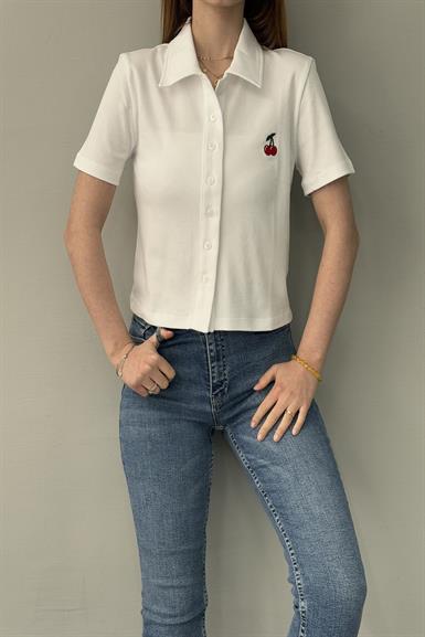 POLO YAKA NAKIŞ DETAYLI TSHIRT