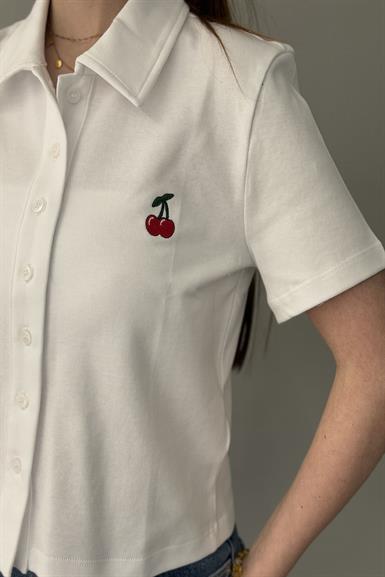 POLO YAKA NAKIŞ DETAYLI TSHIRT
