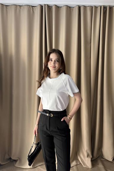 REGLAN KOL KONTTRAST DİKİŞLİ TSHIRT