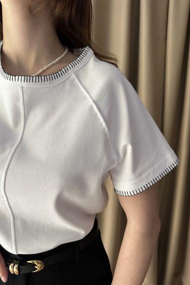 REGLAN KOL KONTTRAST DİKİŞLİ TSHIRT