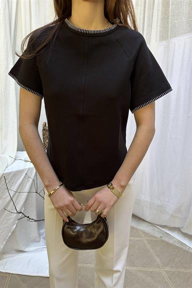 REGLAN KOL KONTTRAST DİKİŞLİ TSHIRT