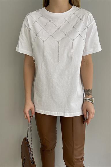 TAŞ DETAYLI TSHIRT
