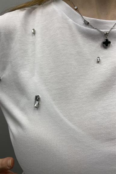 TAŞ DETAYLI TSHIRT