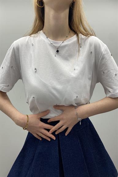 TAŞ DETAYLI TSHIRT
