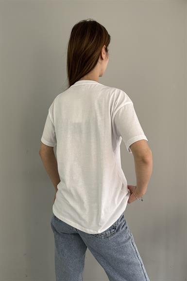 YAKASII TAŞLI TSHIRT