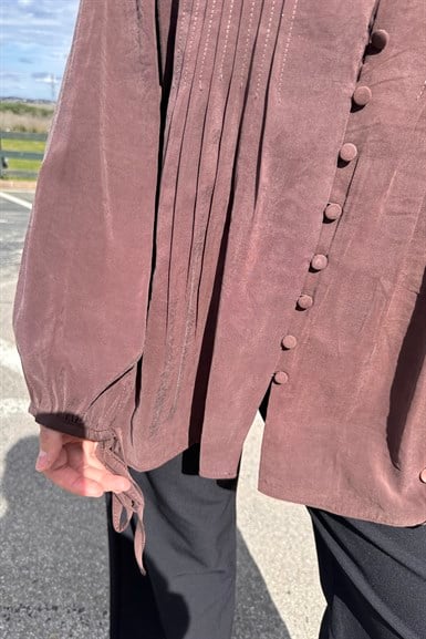 HAKİM YAKA NERVÜRLÜ TENSEL TUNİK