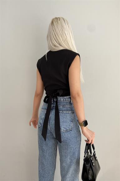 BAĞLAMA DETAY CROP YELEK