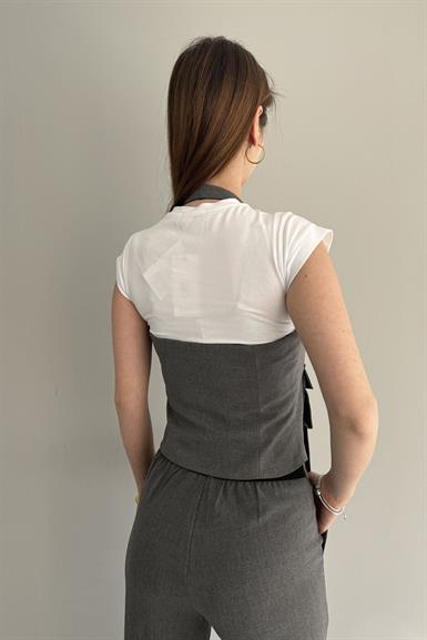 CEPLİ HALTER YAKA YELEK