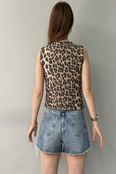 LEOPAR DESEN YELEK