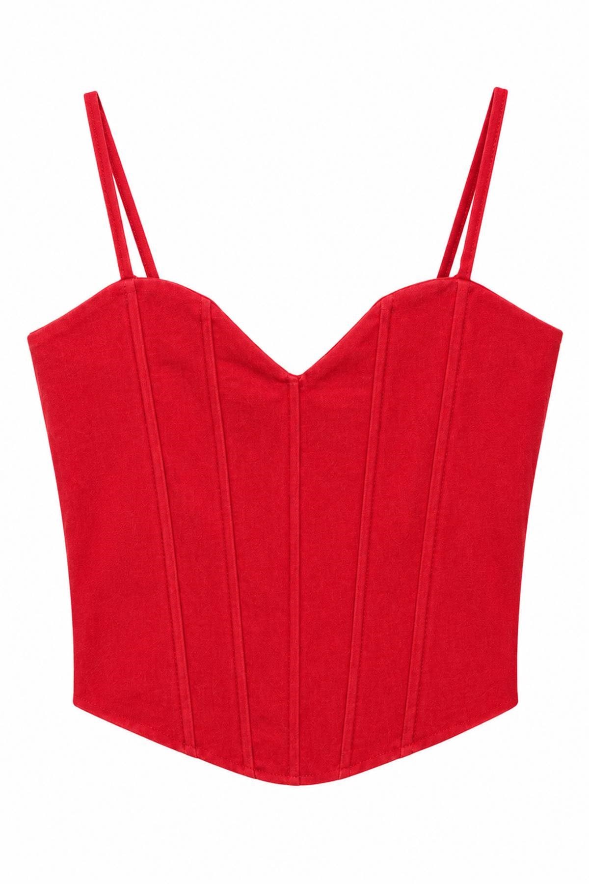 ASKILI CROP KOT BLUZ
