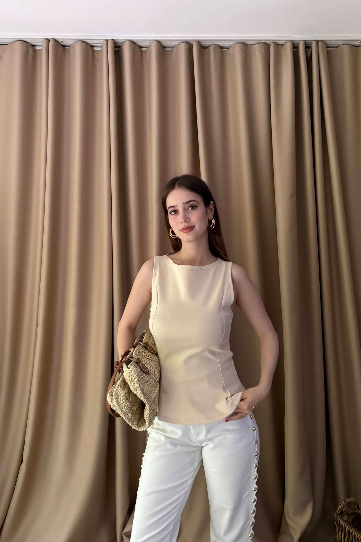 KAYIK YAKA PEPLUM BLUZ