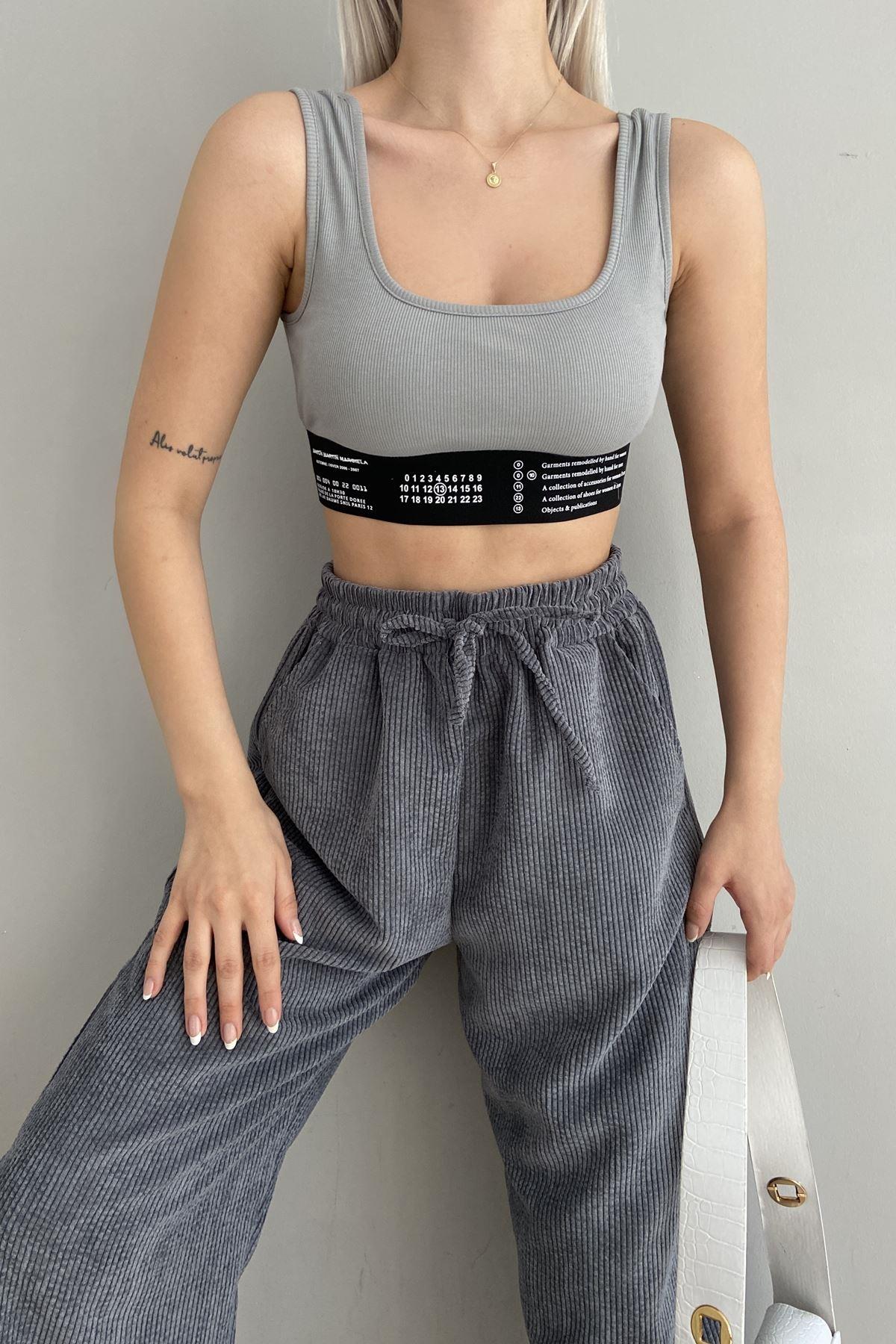 LASTİK DETAY CROP ATLET