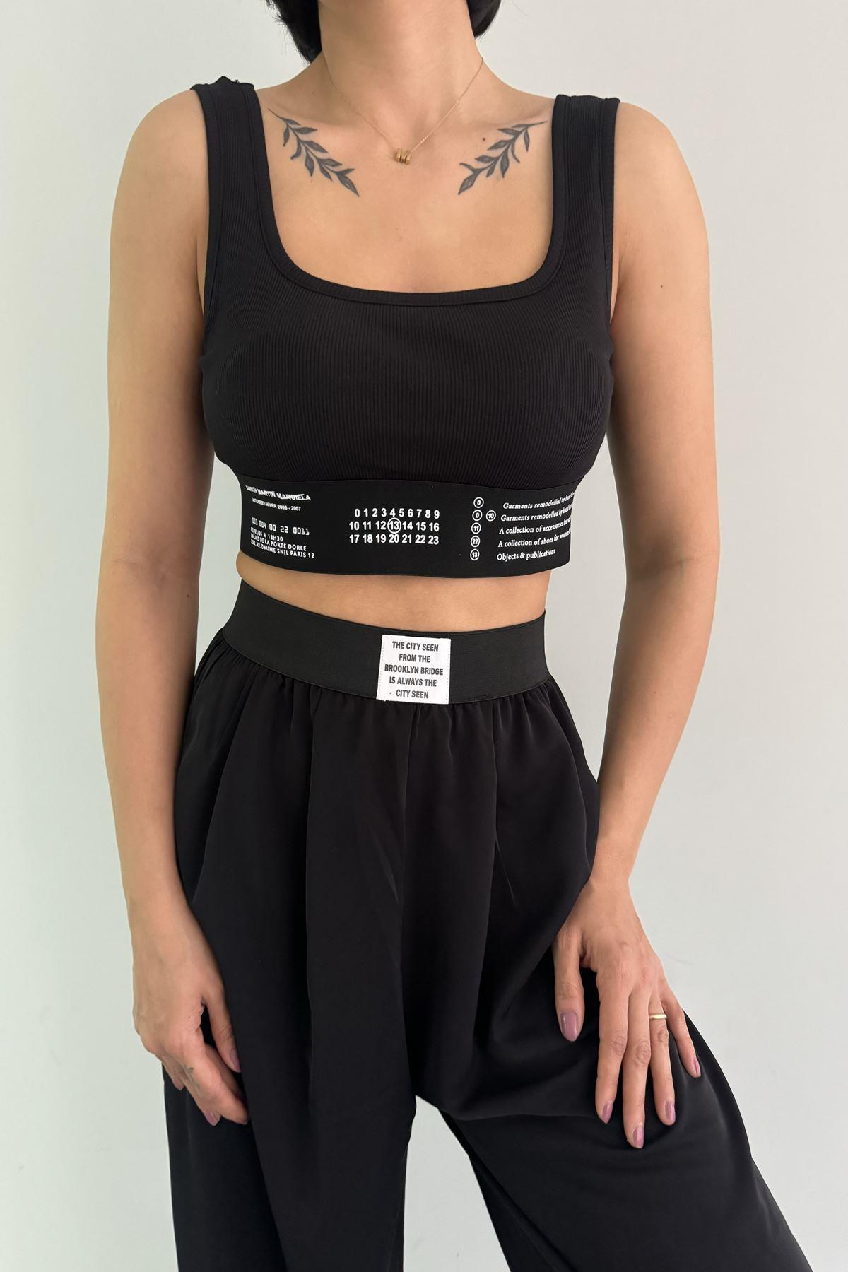 LASTİK DETAY CROP ATLET