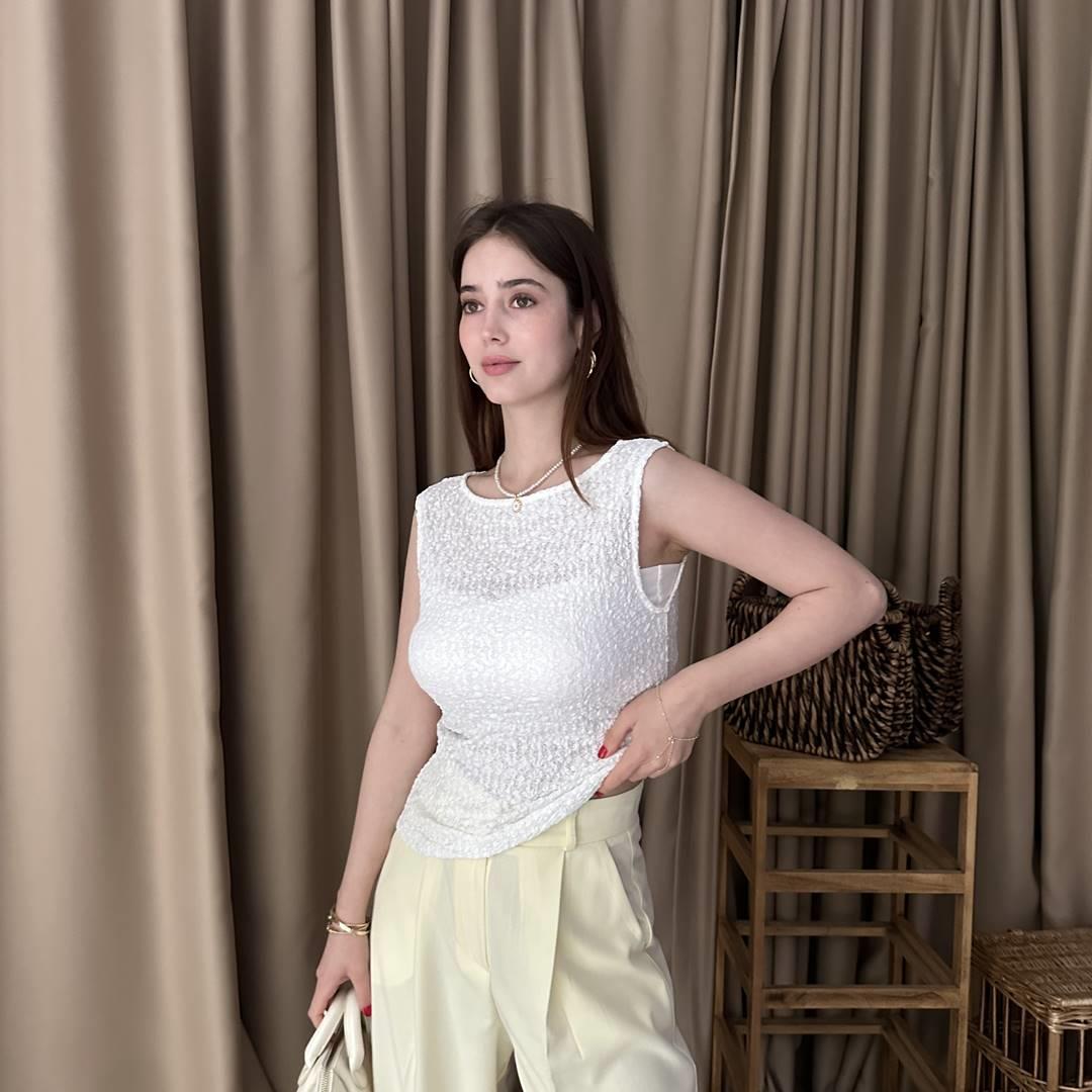 KAYIK YAKA DANTEL TOP