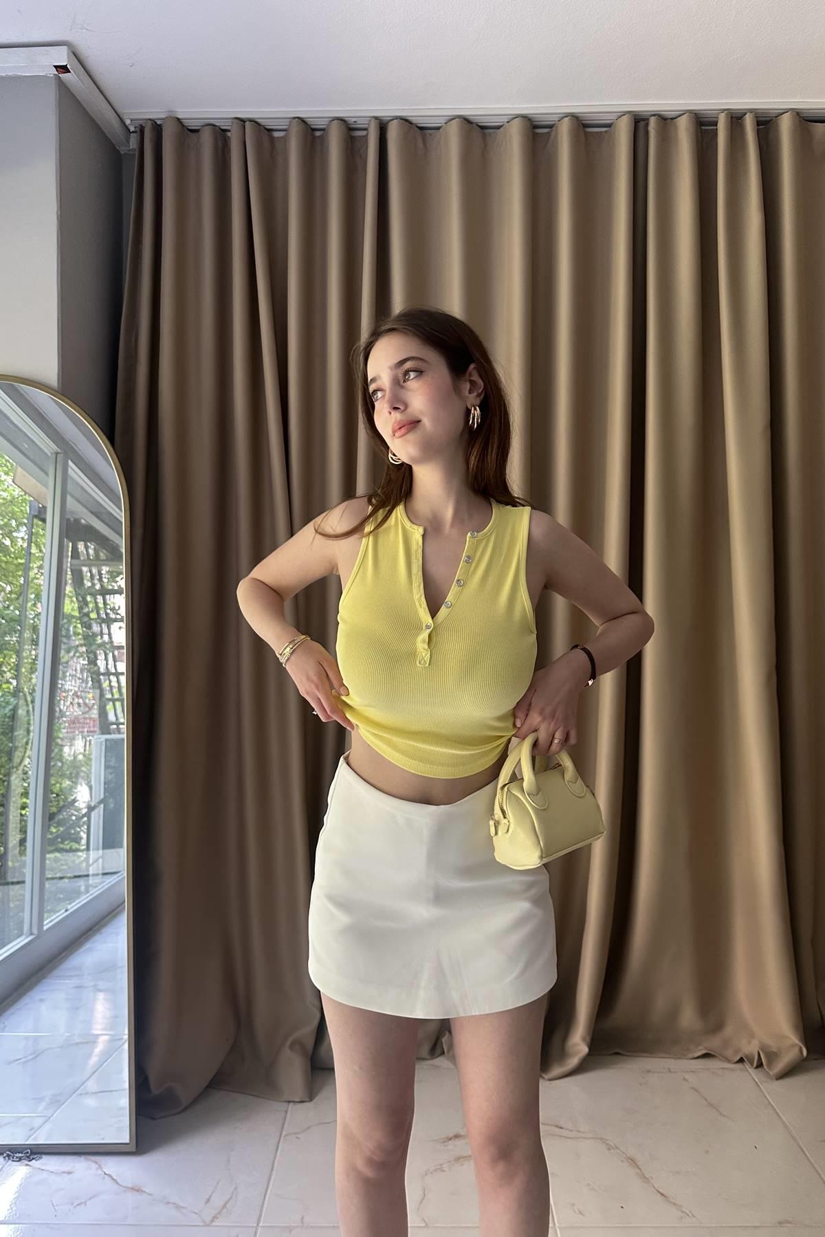 YIKAMA EFEKTLİ CROP TOP