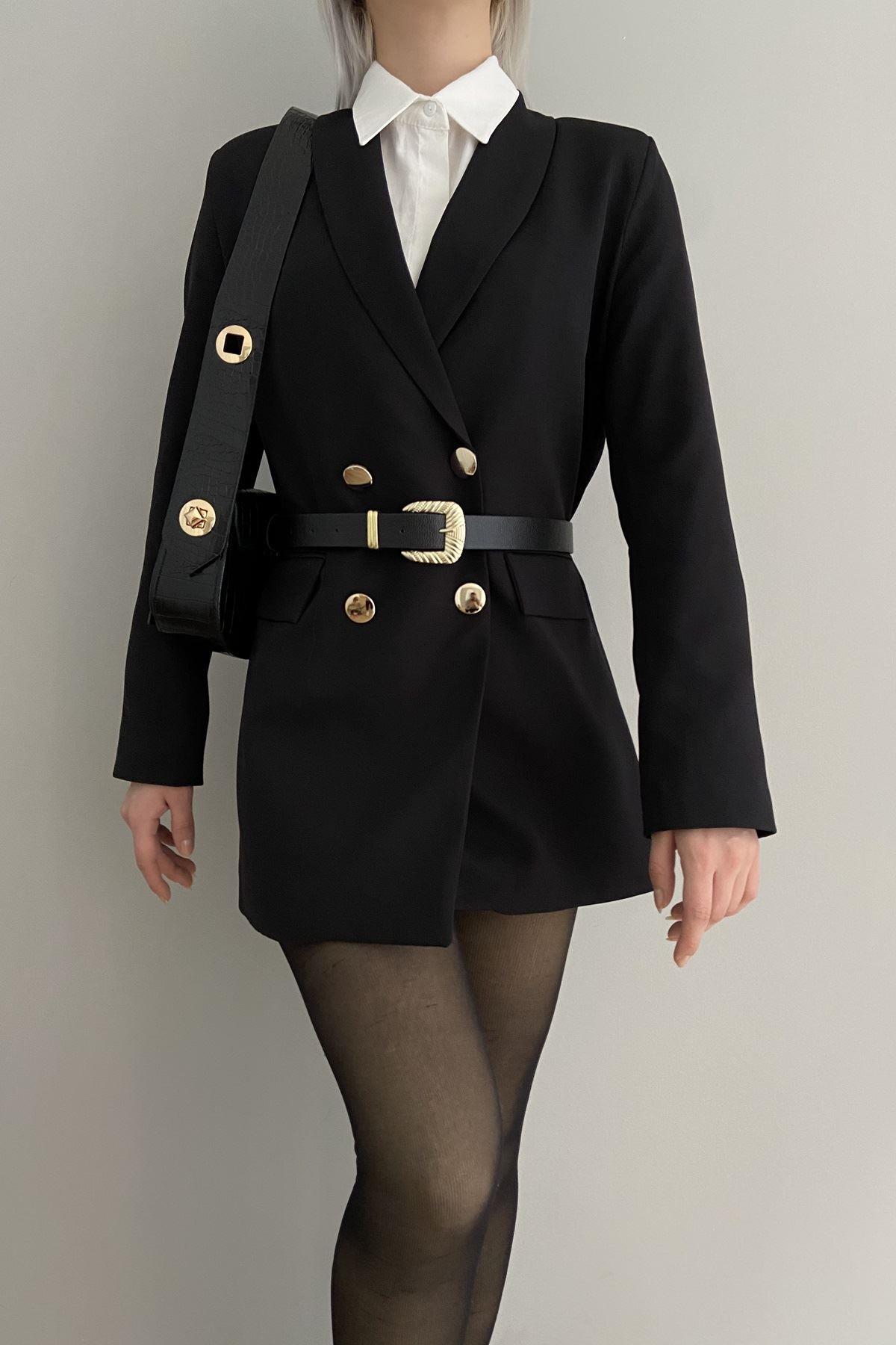 GOLD DÜĞME DETAY  BLAZER CEKET
