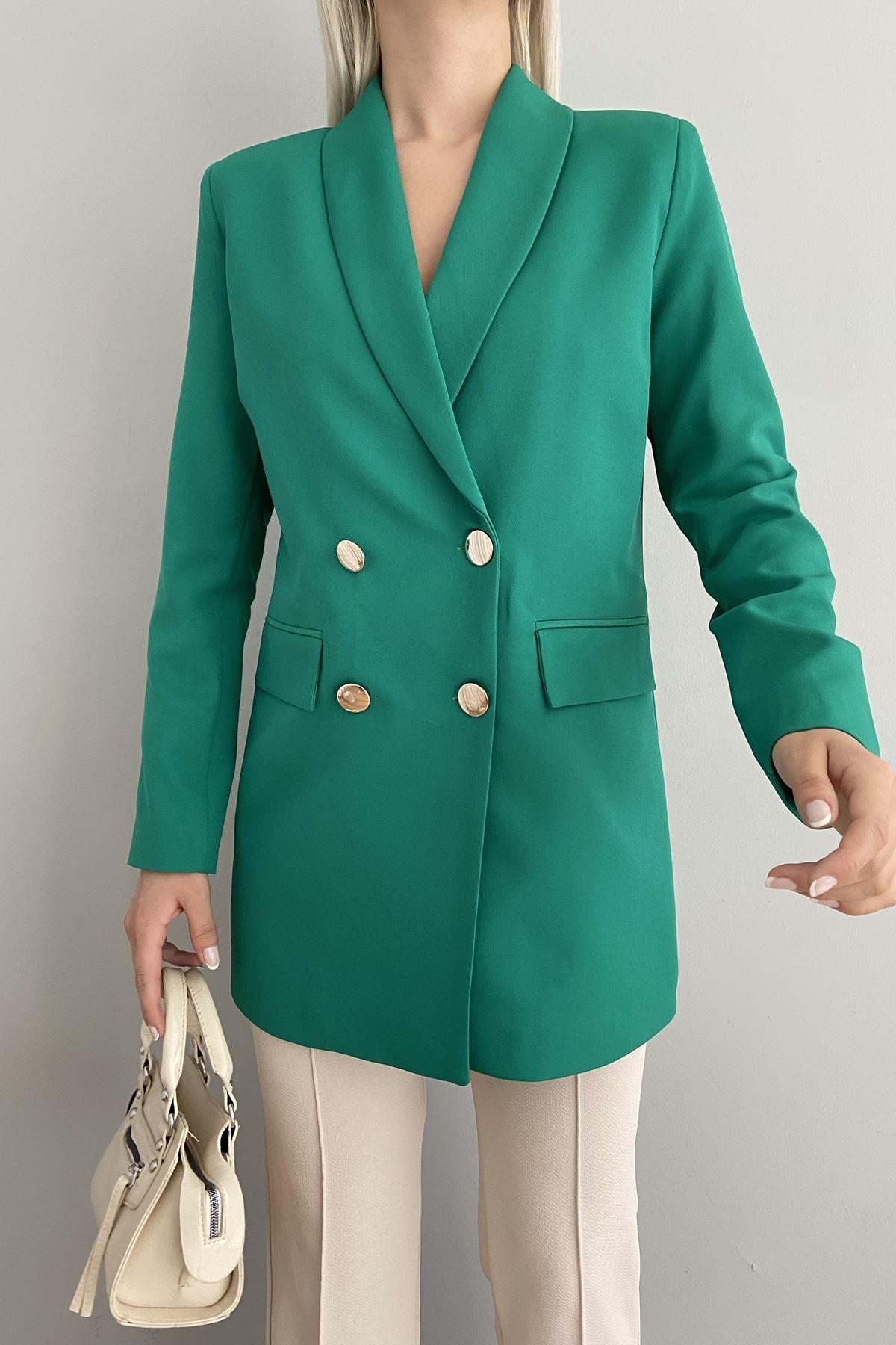 GOLD DÜĞME DETAY  BLAZER CEKET