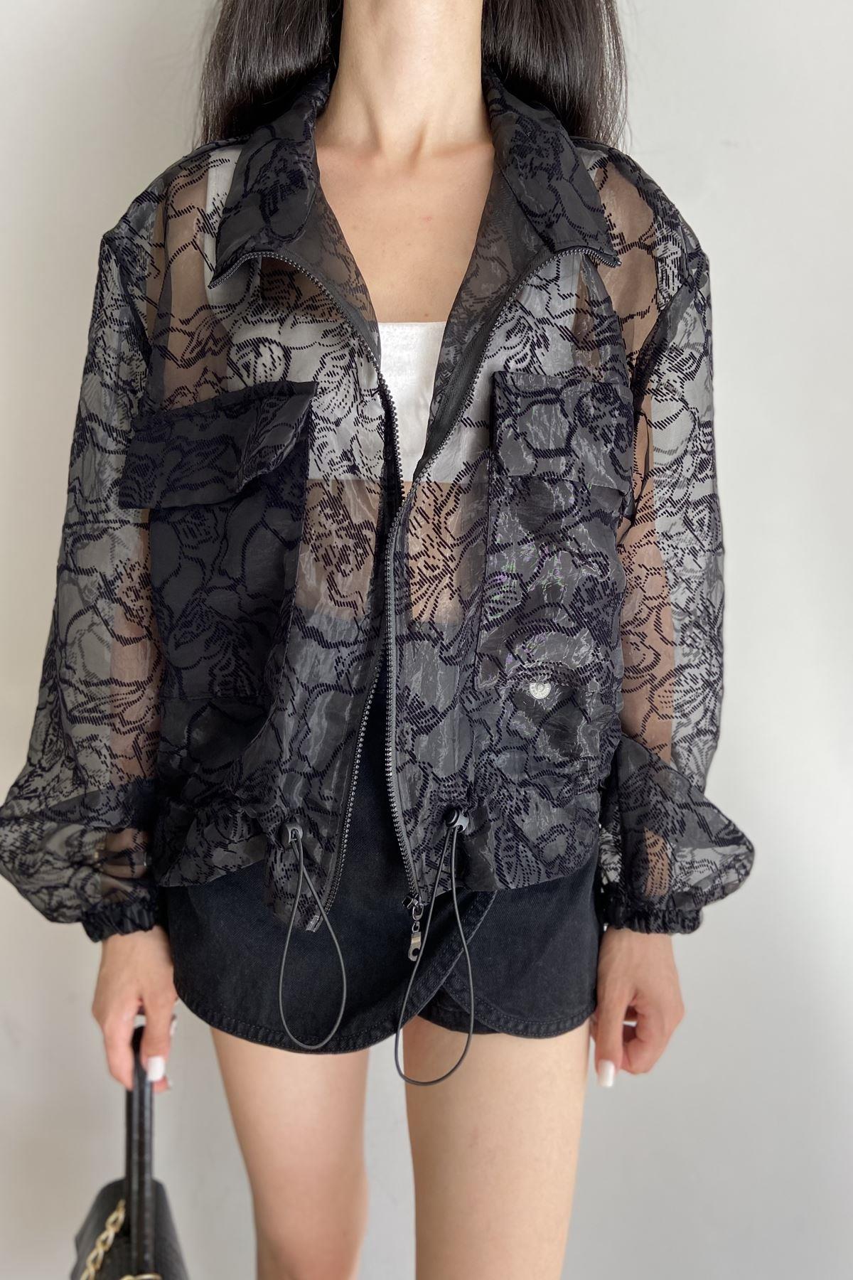 ORGANZE KUMAŞ BOMBER CEKET