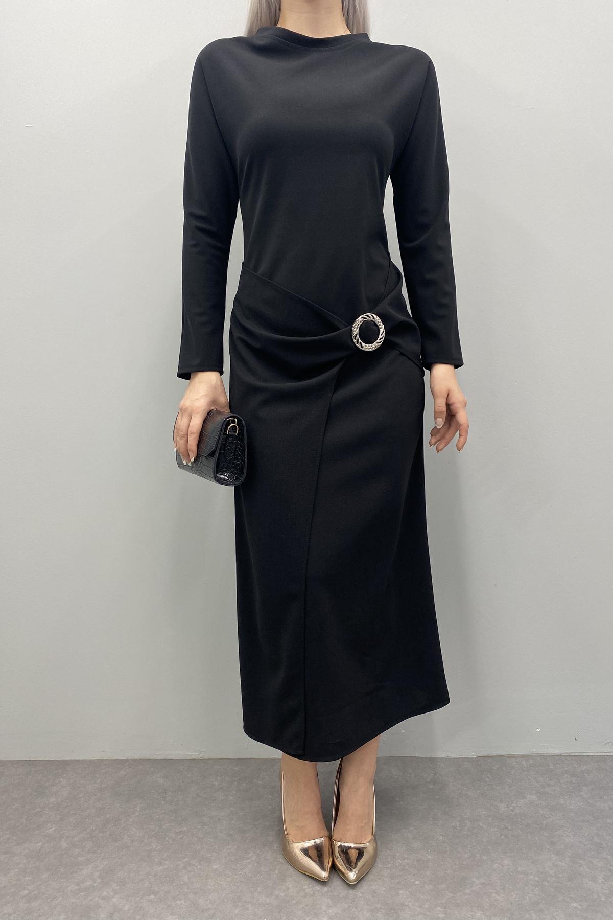 ÖN TOKA DETAYLI ELBİSE