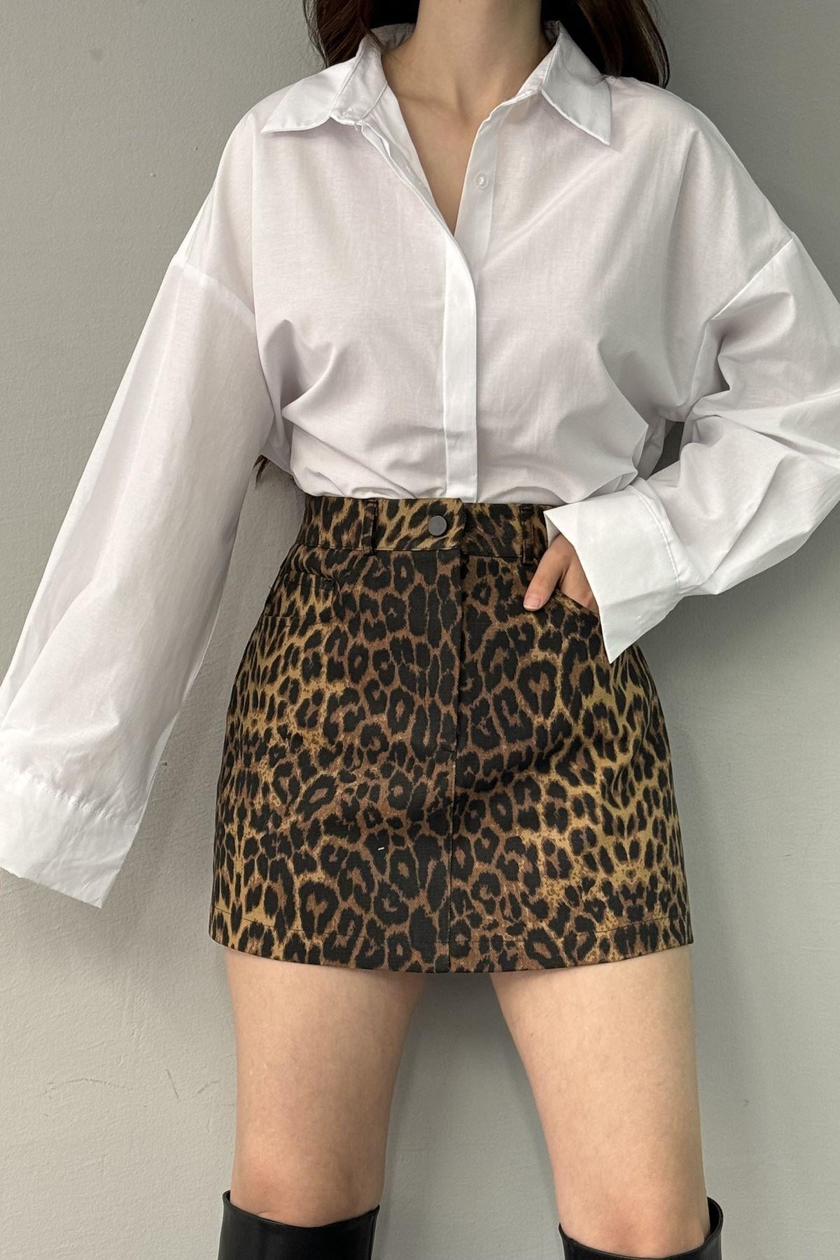 LEOPAR DESEN KISA ETEK