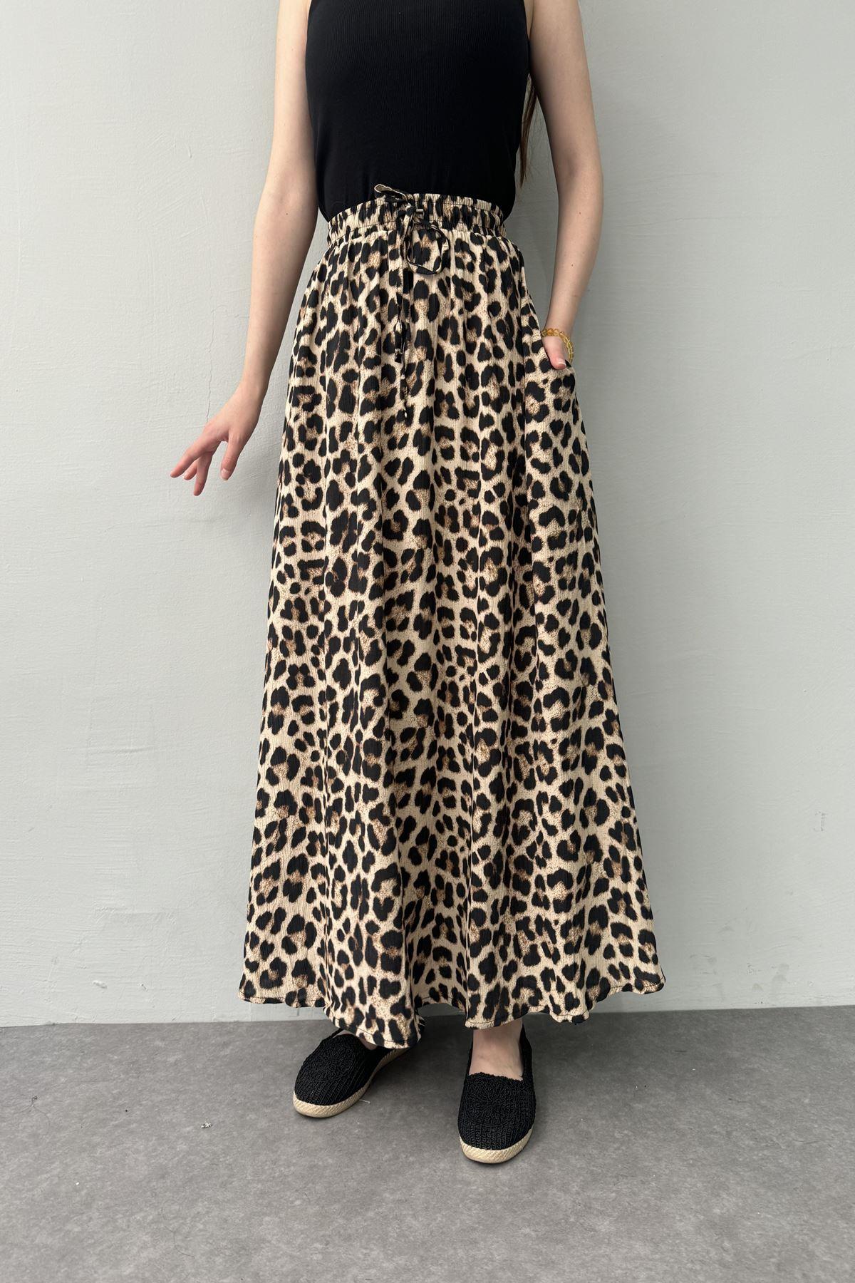LEOPAR DESEN KLOŞ ETEK