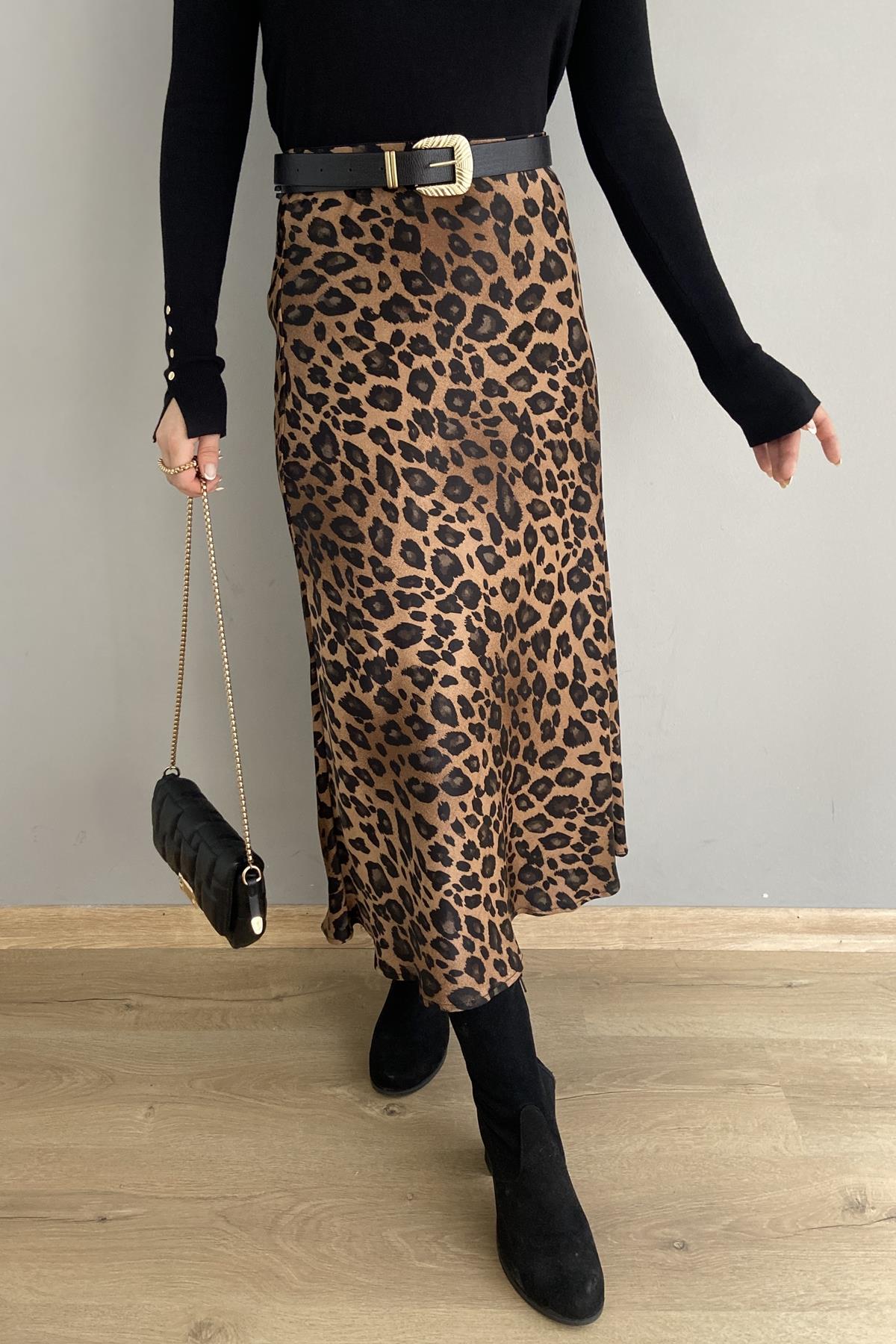 LEOPAR DESEN SATEN ETEK