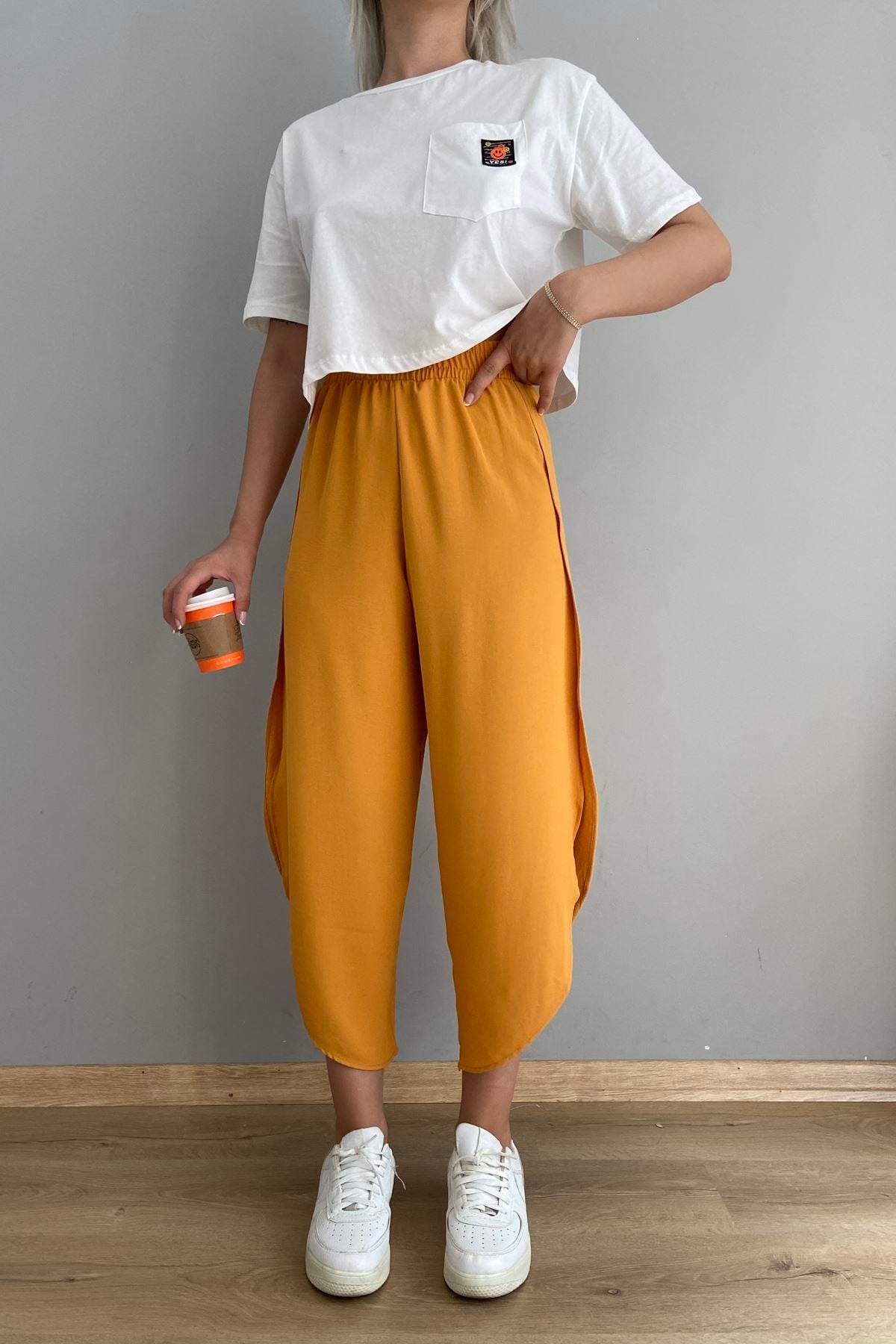 OVAL PAÇA YIRTMAÇLI PANTOLON