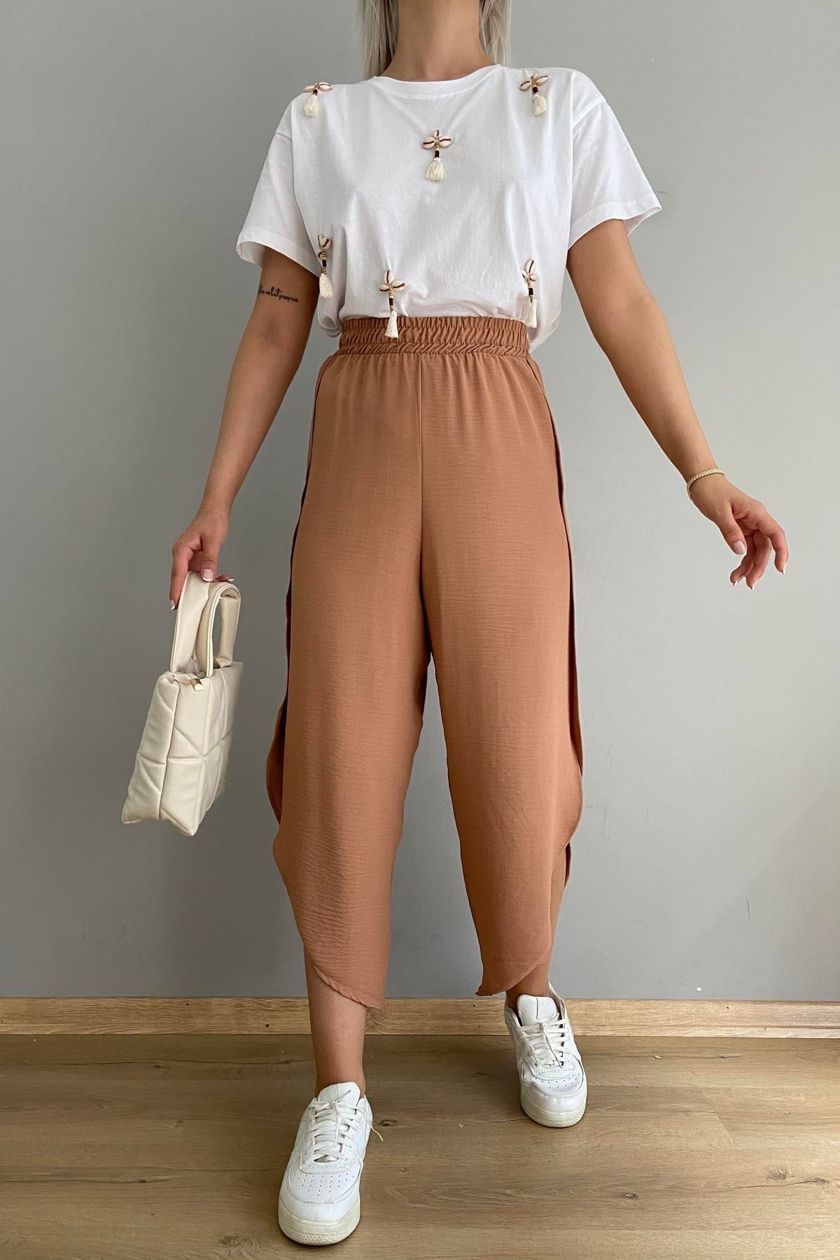 OVAL PAÇA YIRTMAÇLI PANTOLON
